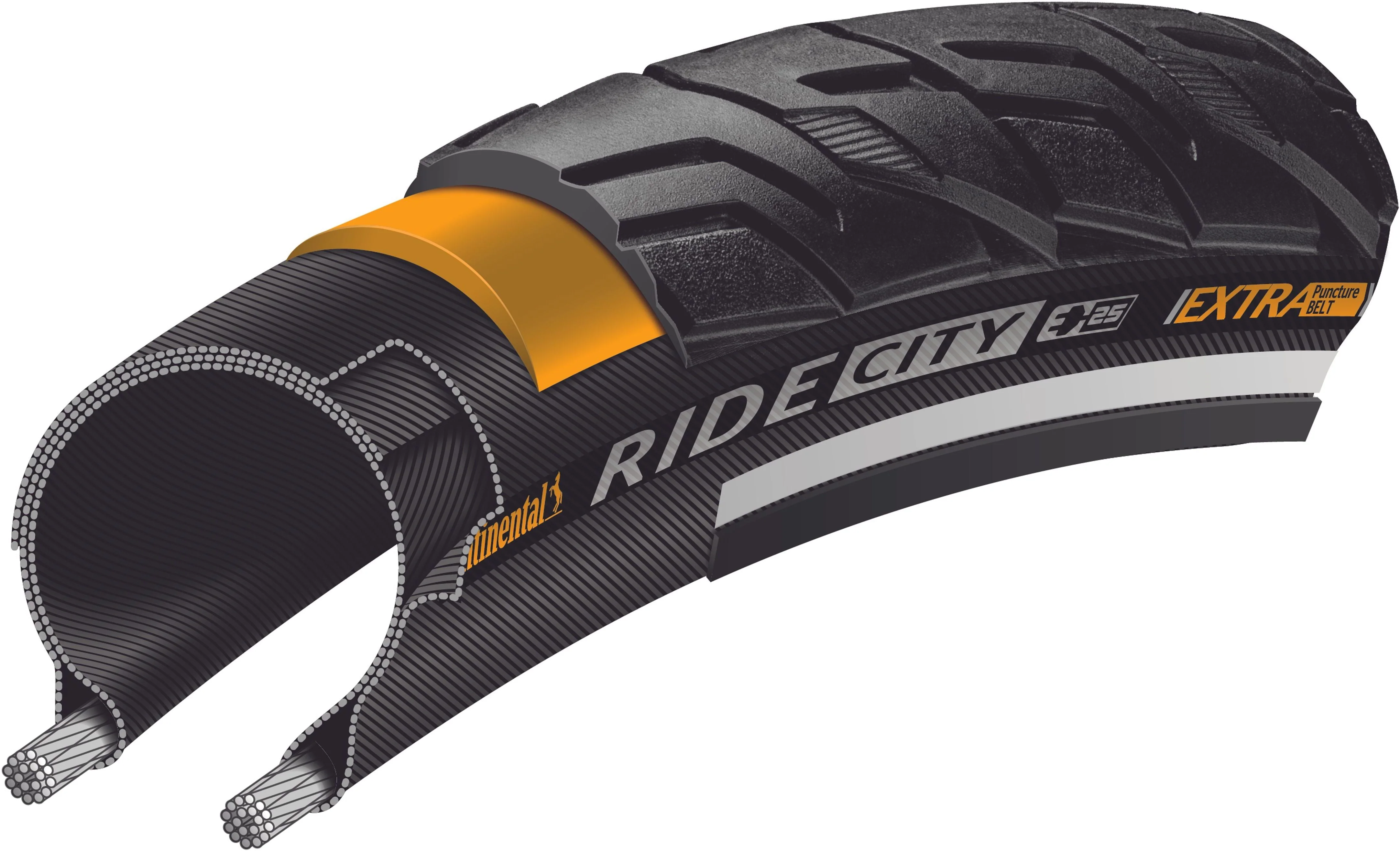 Continental Ride City Drahtreifen 28x1.60" E-25 Reflex schwarz - Image 3