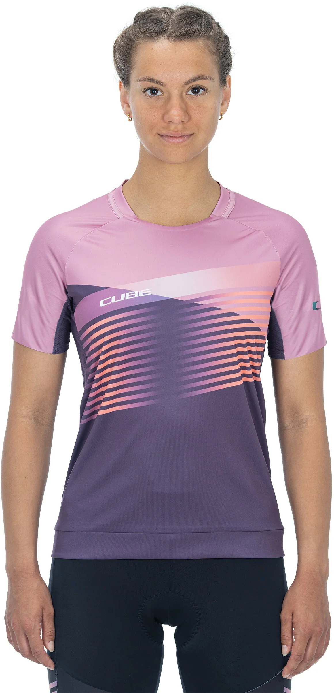 CUBE TEAMLINE WS Rundhalstrikot kurzarm violet´n´rose - Image 2