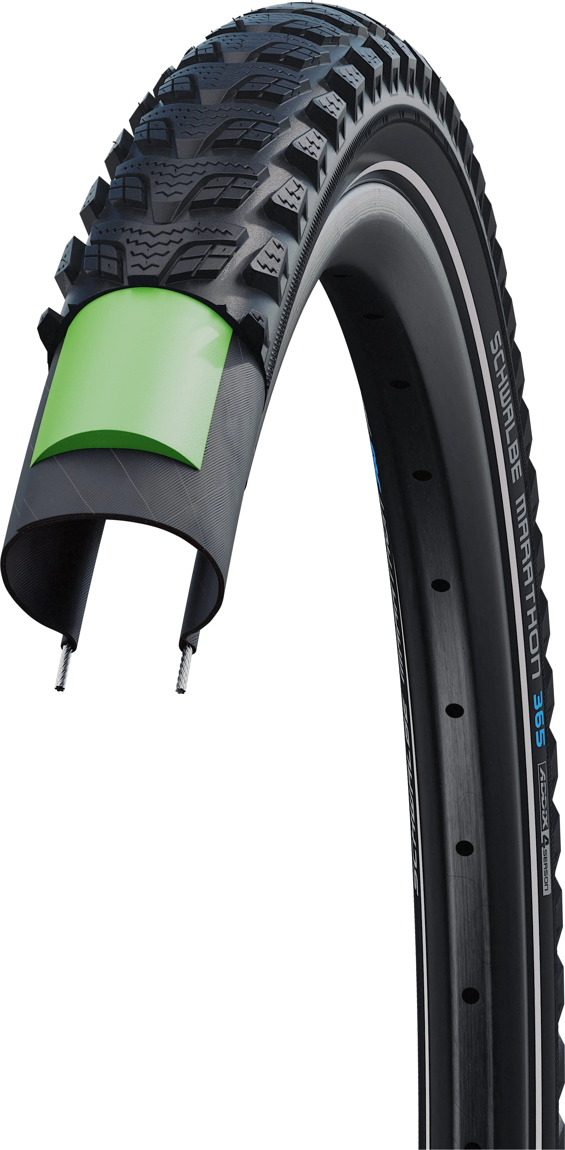 Schwalbe Marathon 365 Performance Drahtreifen 20x1.50" GreenGuard Reflex schwarz - Image 3