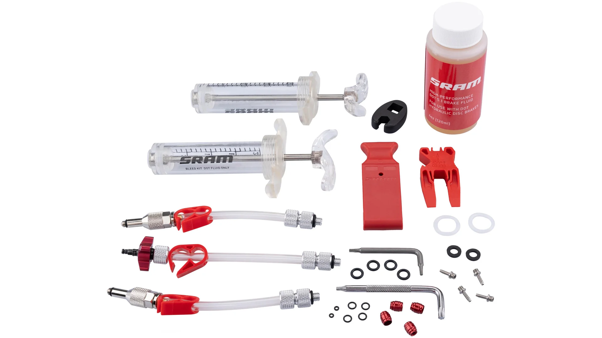 SRAM Entlüftungskit Professional inkl. DOT 5.1 Bremsflüssigkeit transparent/rot