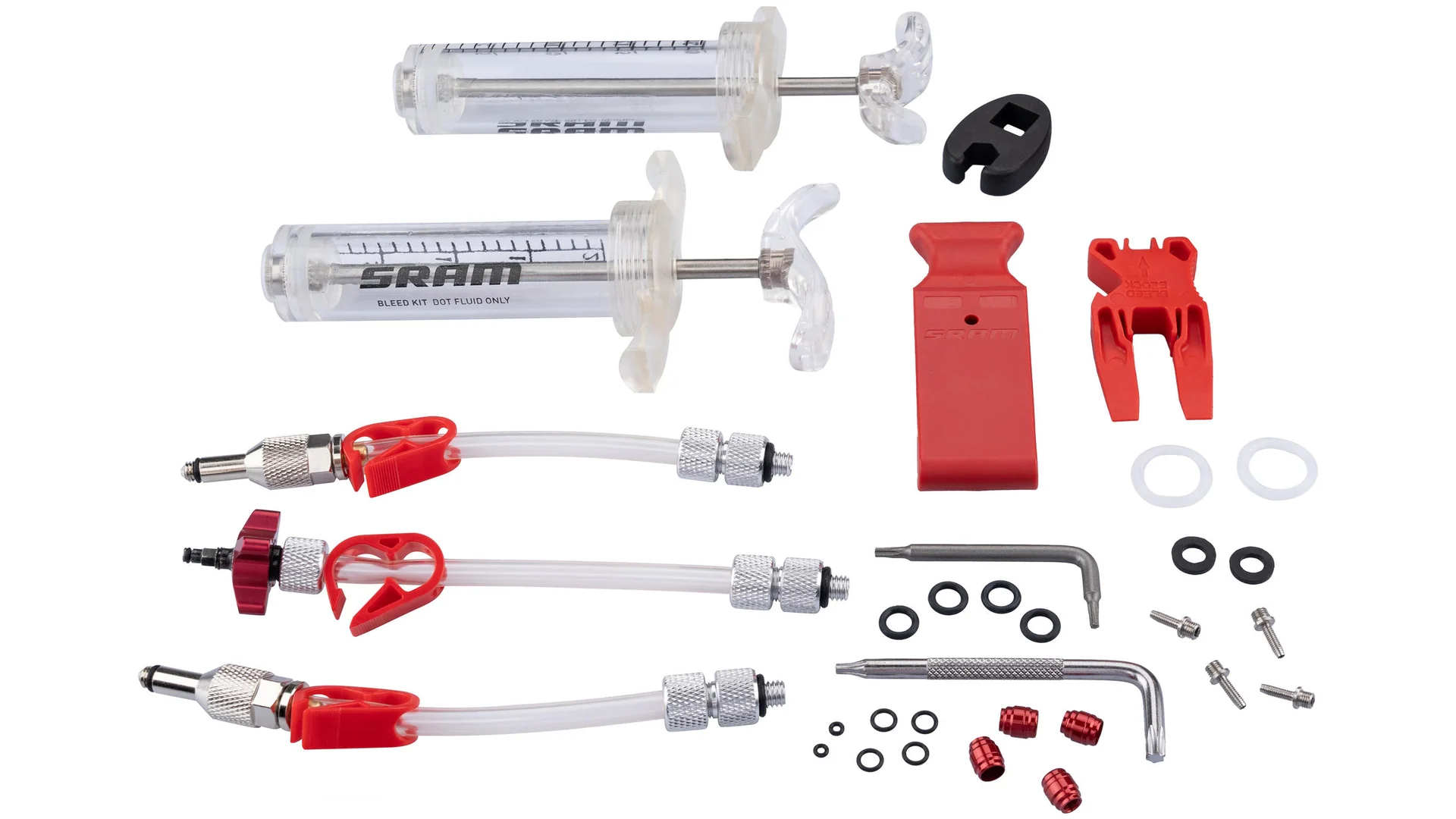 SRAM Entlüftungskit Professional ohne DOT 5.1 Bremsflüssigkeit transparent/rot